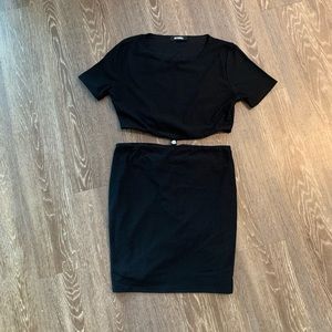 Misguided Two Piece Black Dress Size 8